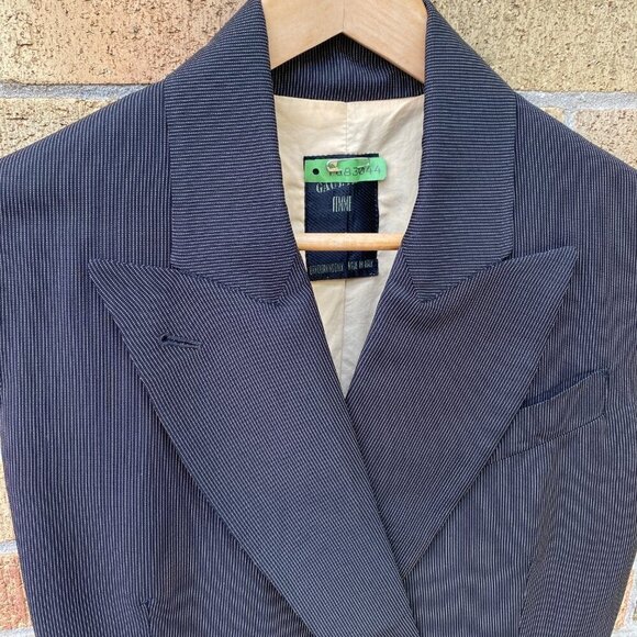 Vintage 1986 Jean Paul Gaultier Pinstriped Double-Breasted Waistcoat Size 40 - Picture 14 of 15